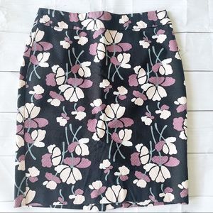 Ann Taylor Factory Floral MIDI Skirt - Size 00P